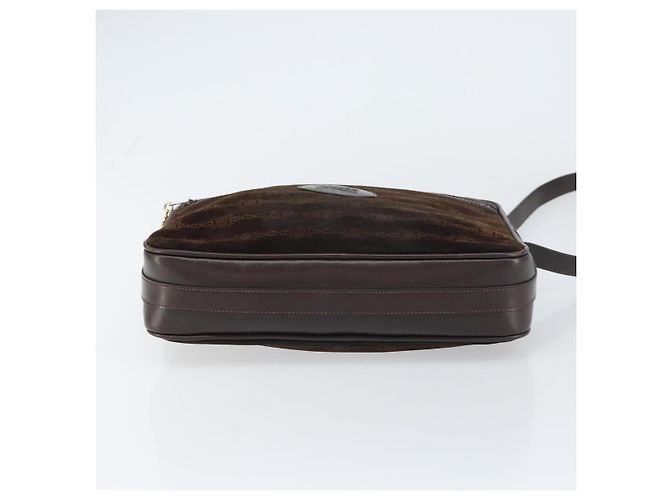 Céline Borsa a Spalla CELINE in Pelle Scamosciata Marrone Oro Auth ep12279 D'oro - vista 9