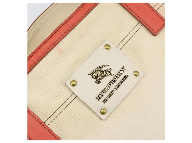 Borsa a mano BURBERRY Blue Label in tela e pelle beige arancione Auth mr1650 - vista 14