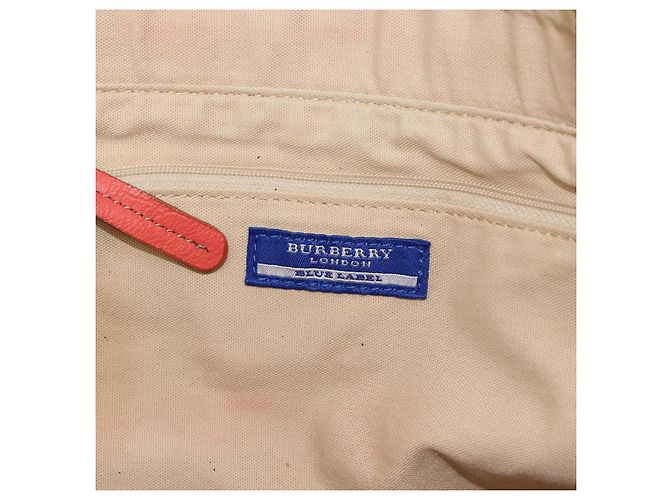 Borsa a mano BURBERRY Blue Label in tela e pelle beige arancione Auth mr1650 - vista 16