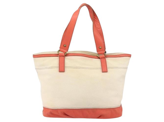 Borsa a mano BURBERRY Blue Label in tela e pelle beige arancione Auth mr1650 - vista 3