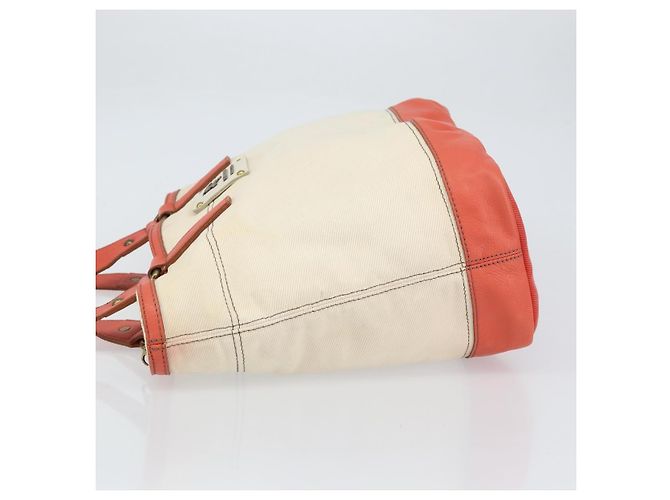 Borsa a mano BURBERRY Blue Label in tela e pelle beige arancione Auth mr1650 - vista 5