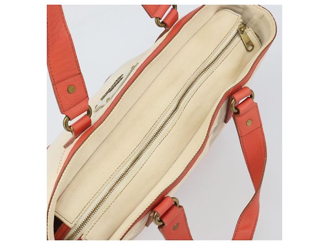 Borsa a mano BURBERRY Blue Label in tela e pelle beige arancione Auth mr1650 - vista 6