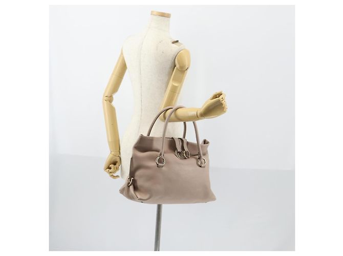 Borsa a Spalla Salvatore Ferragamo in Pelle Beige Oro Auth 152265 D'oro - vista 23
