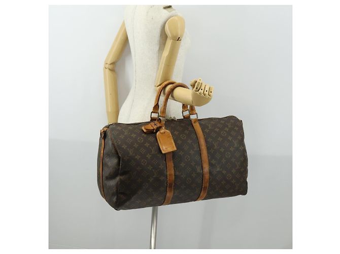 LOUIS VUITTON Monogram Keepall Bandouliere 50 Bolsa Boston M41416 LV Auth 155506 Monograma - vista 22