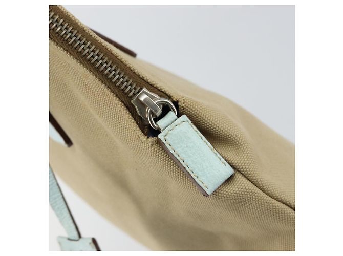 Borsa a mano PRADA in tela argento beige Auth BA8778 - vista 15