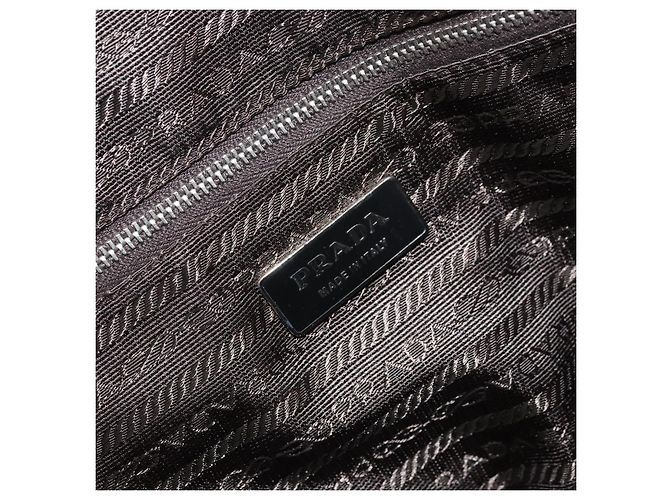 Borsa a mano PRADA in tela argento beige Auth BA8778 - vista 17