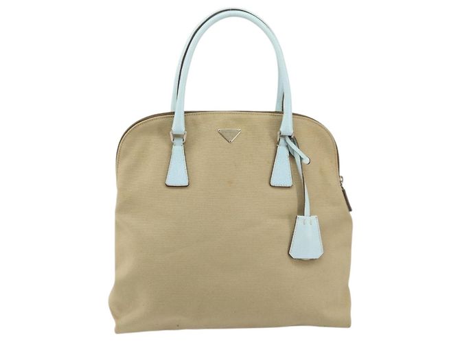 Borsa a mano PRADA in tela argento beige Auth BA8778 - vista 2