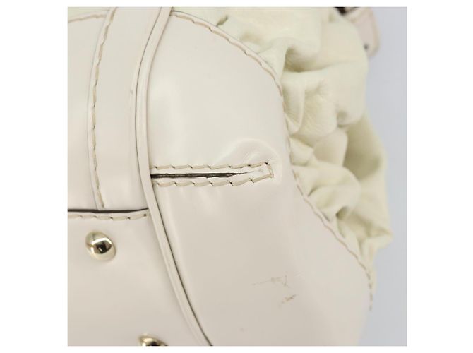 Borsa a mano in pelle bianca e oro GUCCI 189883 Auth ep12414 Bianco D'oro - vista 10
