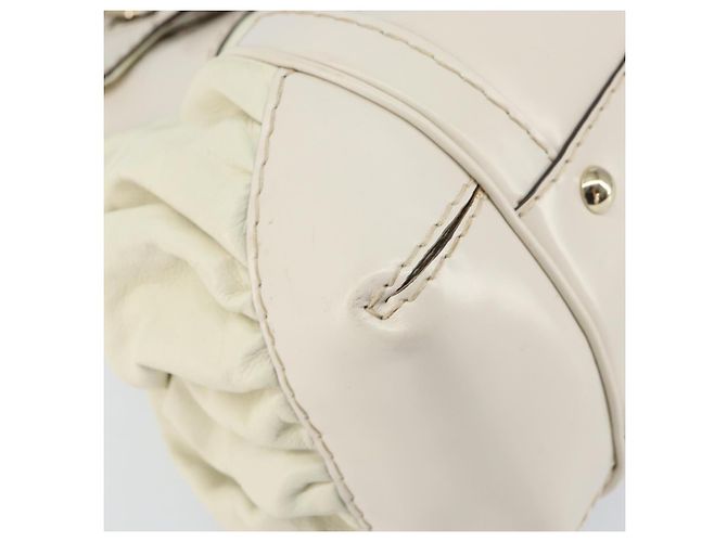 Borsa a mano in pelle bianca e oro GUCCI 189883 Auth ep12414 Bianco D'oro - vista 11