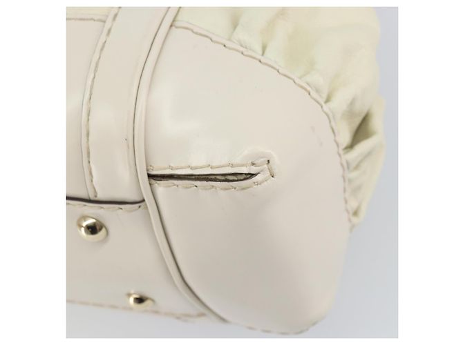 Borsa a mano in pelle bianca e oro GUCCI 189883 Auth ep12414 Bianco D'oro - vista 12