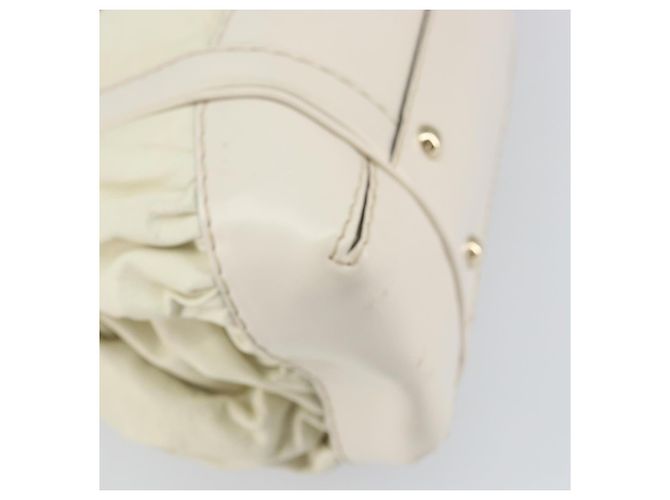 Borsa a mano in pelle bianca e oro GUCCI 189883 Auth ep12414 Bianco D'oro - vista 13
