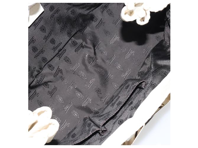 Borsa a mano in pelle bianca e oro GUCCI 189883 Auth ep12414 Bianco D'oro - vista 17