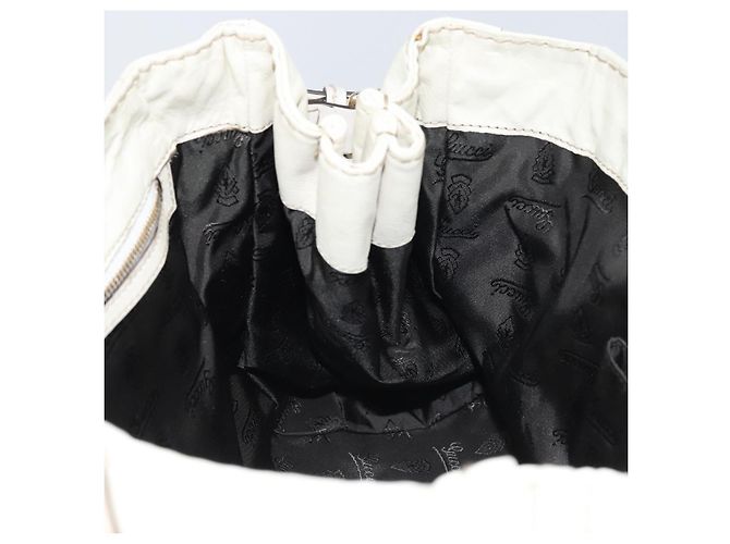 Borsa a mano in pelle bianca e oro GUCCI 189883 Auth ep12414 Bianco D'oro - vista 18