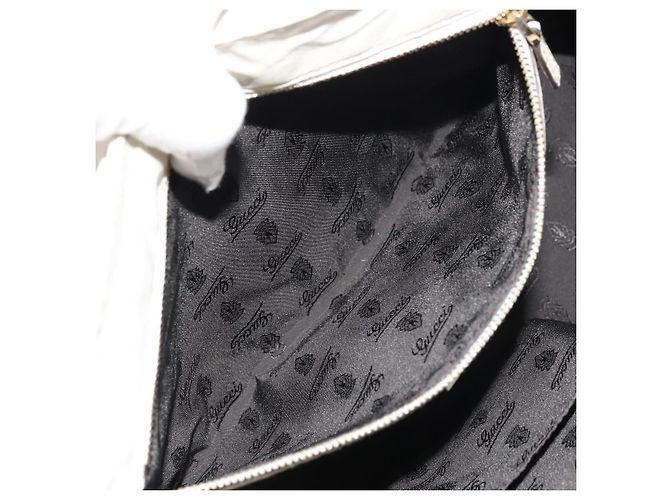 Borsa a mano in pelle bianca e oro GUCCI 189883 Auth ep12414 Bianco D'oro - vista 21