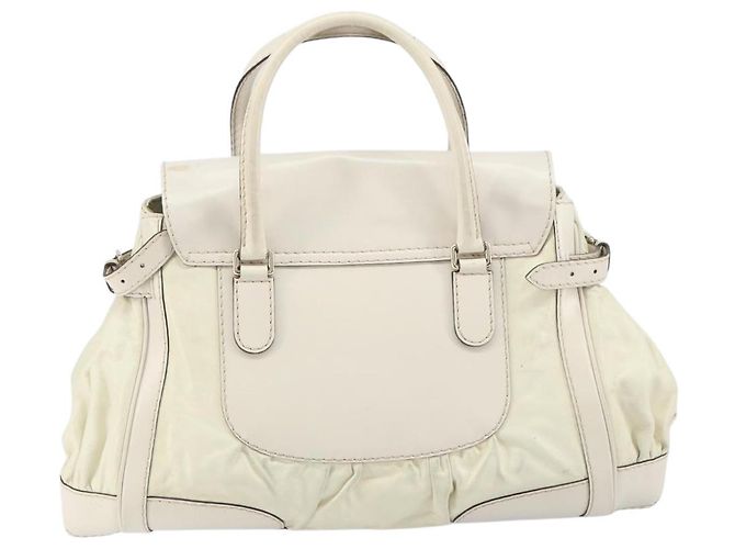 Borsa a mano in pelle bianca e oro GUCCI 189883 Auth ep12414 Bianco D'oro - vista 3