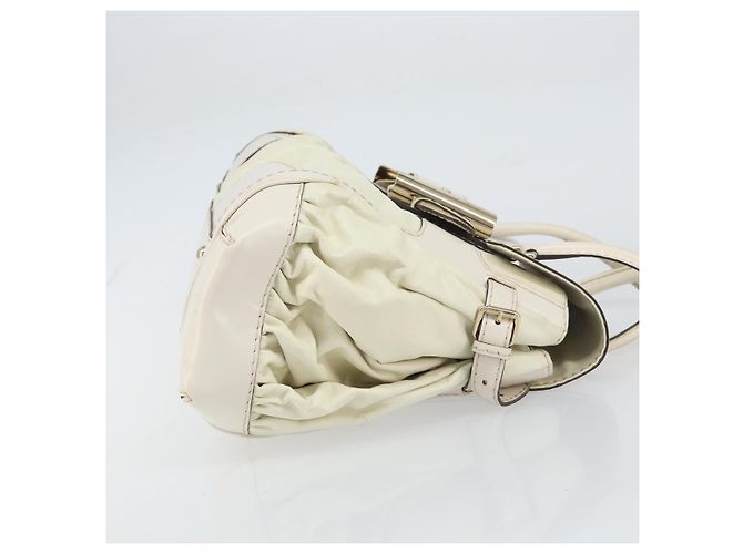 Borsa a mano in pelle bianca e oro GUCCI 189883 Auth ep12414 Bianco D'oro - vista 4