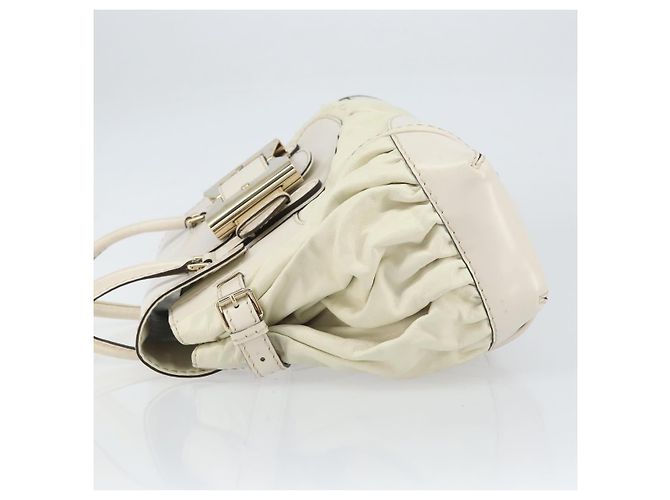 Borsa a mano in pelle bianca e oro GUCCI 189883 Auth ep12414 Bianco D'oro - vista 5