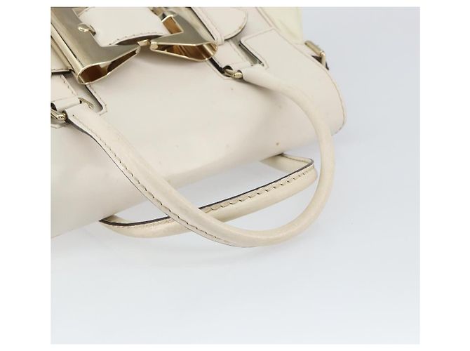 Borsa a mano in pelle bianca e oro GUCCI 189883 Auth ep12414 Bianco D'oro - vista 7