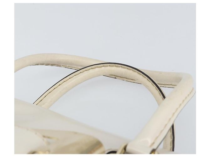 Borsa a mano in pelle bianca e oro GUCCI 189883 Auth ep12414 Bianco D'oro - vista 8