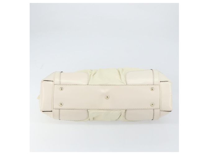 Borsa a mano in pelle bianca e oro GUCCI 189883 Auth ep12414 Bianco D'oro - vista 9