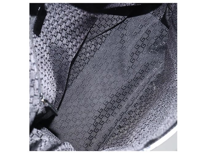 Borsa a mano GUCCI in tela nera e argento 002 1121 1669 Auth 151479 Nero - vista 17