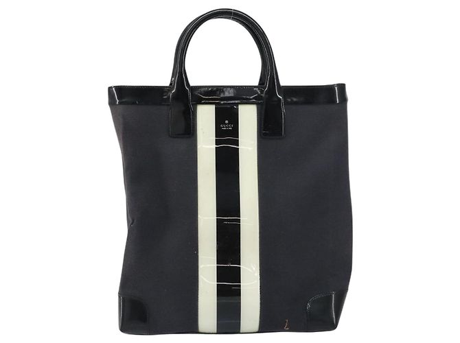 Borsa a mano GUCCI in tela nera e argento 002 1121 1669 Auth 151479 Nero - vista 2