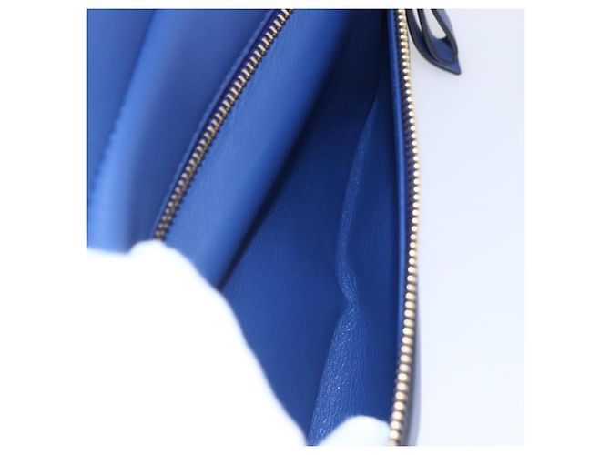 Borsa a mano in pelle Gancini Salvatore Ferragamo 2 in 1 Blu Oro Auth 150875 - vista 22