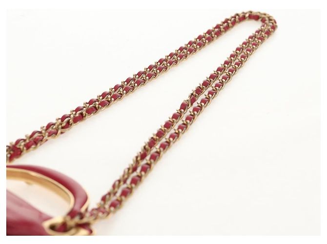 CHANEL Borsa a Spalla Matelassé in Pelle di Agnello Rosa Oro CC Auth 144828SAM D'oro - vista 10