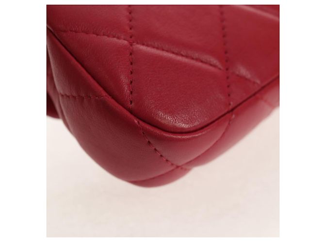 CHANEL Borsa a Spalla Matelassé in Pelle di Agnello Rosa Oro CC Auth 144828SAM D'oro - vista 15