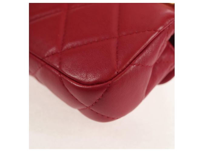 CHANEL Borsa a Spalla Matelassé in Pelle di Agnello Rosa Oro CC Auth 144828SAM D'oro - vista 16