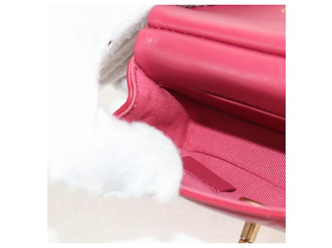 CHANEL Borsa a Spalla Matelassé in Pelle di Agnello Rosa Oro CC Auth 144828SAM D'oro - vista 22