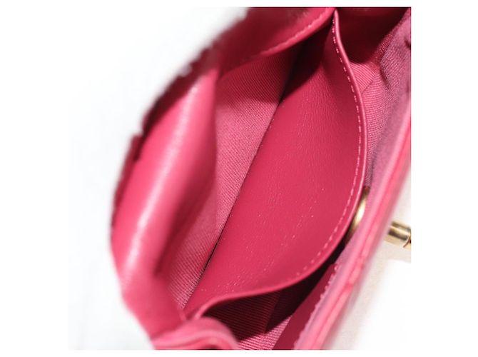 CHANEL Borsa a Spalla Matelassé in Pelle di Agnello Rosa Oro CC Auth 144828SAM D'oro - vista 23