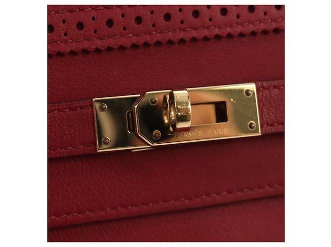 Hermès HERMES Kelly Long Wallet Cuero Rojo Oro Auth 144824SAM Roja Dorado - vista 12
