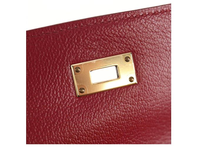 Hermès HERMES Kelly Long Wallet Cuero Rojo Oro Auth 144824SAM Roja Dorado - vista 15