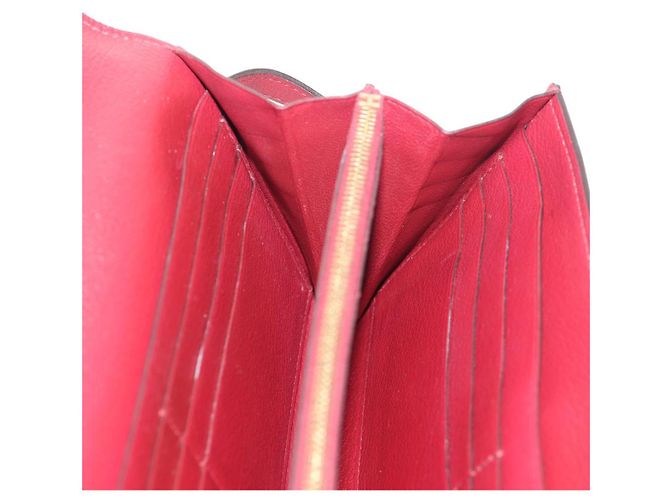 Hermès HERMES Kelly Long Wallet Cuero Rojo Oro Auth 144824SAM Roja Dorado - vista 20