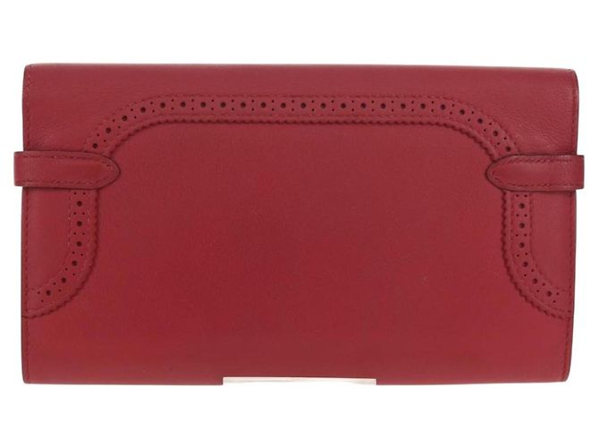 Hermès HERMES Kelly Long Wallet Cuero Rojo Oro Auth 144824SAM Roja Dorado - vista 3