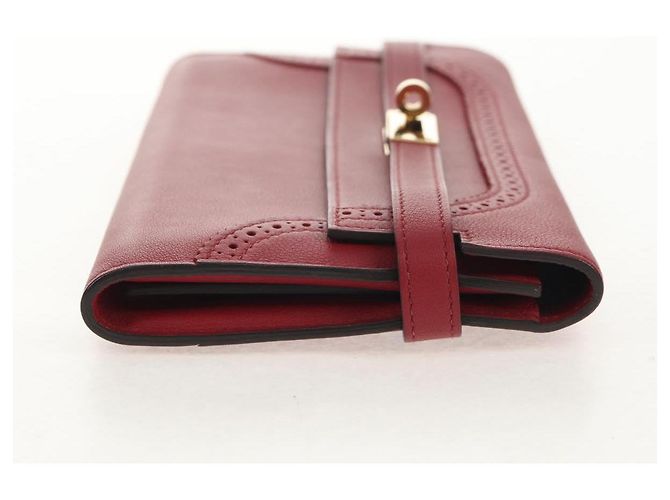 Hermès HERMES Kelly Long Wallet Cuero Rojo Oro Auth 144824SAM Roja Dorado - vista 5