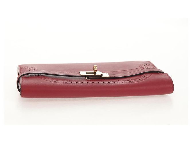 Hermès HERMES Kelly Long Wallet Cuero Rojo Oro Auth 144824SAM Roja Dorado - vista 6