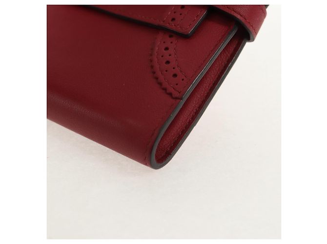 Hermès HERMES Kelly Long Wallet Cuero Rojo Oro Auth 144824SAM Roja Dorado - vista 9