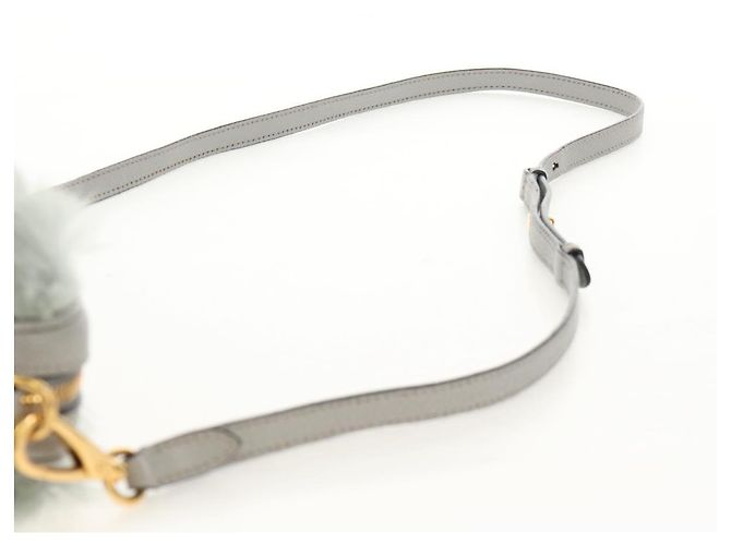 Borsa a Spalla Miu Miu in Pelliccia Grigia Oro Auth 134337V Marrone D'oro - vista 14
