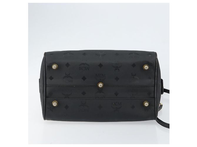 MCM Vicetos Logogram Borsa a Mano PVC 2in1 Nero Oro Auth 151262 D'oro - vista 11
