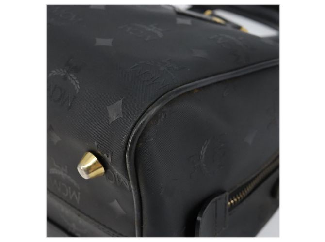 MCM Vicetos Logogram Borsa a Mano PVC 2in1 Nero Oro Auth 151262 D'oro - vista 12