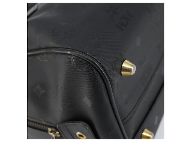MCM Vicetos Logogram Borsa a Mano PVC 2in1 Nero Oro Auth 151262 D'oro - vista 13