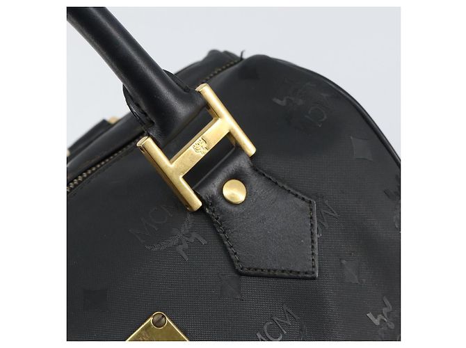 MCM Vicetos Logogram Borsa a Mano PVC 2in1 Nero Oro Auth 151262 D'oro - vista 17