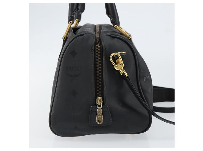 MCM Vicetos Logogram Borsa a Mano PVC 2in1 Nero Oro Auth 151262 D'oro - vista 4