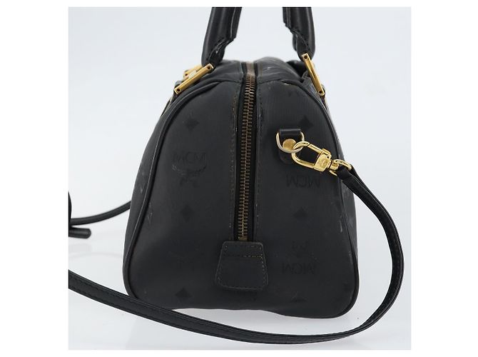 MCM Vicetos Logogram Borsa a Mano PVC 2in1 Nero Oro Auth 151262 D'oro - vista 5