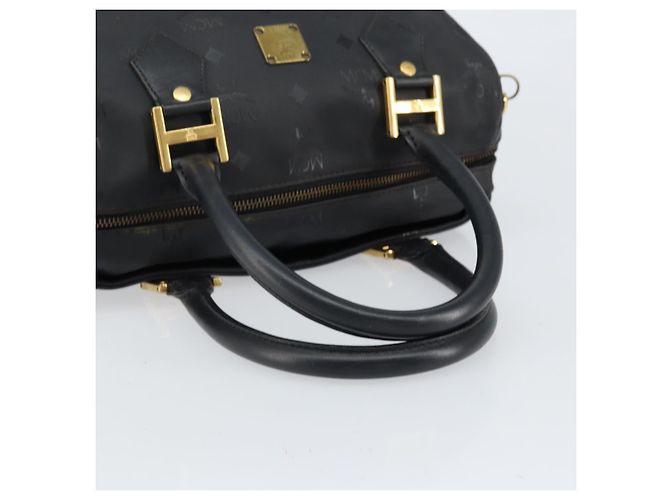 MCM Vicetos Logogram Borsa a Mano PVC 2in1 Nero Oro Auth 151262 D'oro - vista 7
