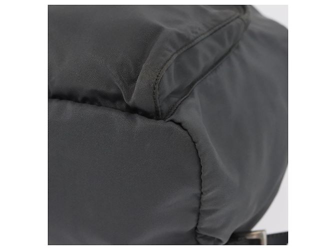PRADA Rucksack aus grauem Nylon mit Silber authentisch 152731 Braun - Ansicht 17