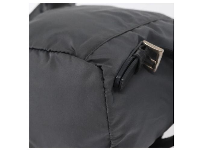 PRADA Rucksack aus grauem Nylon mit Silber authentisch 152731 Braun - Ansicht 19