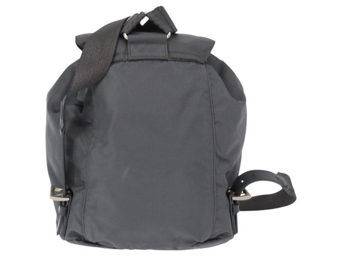 PRADA Rucksack aus grauem Nylon mit Silber authentisch 152731 Braun - Ansicht 2